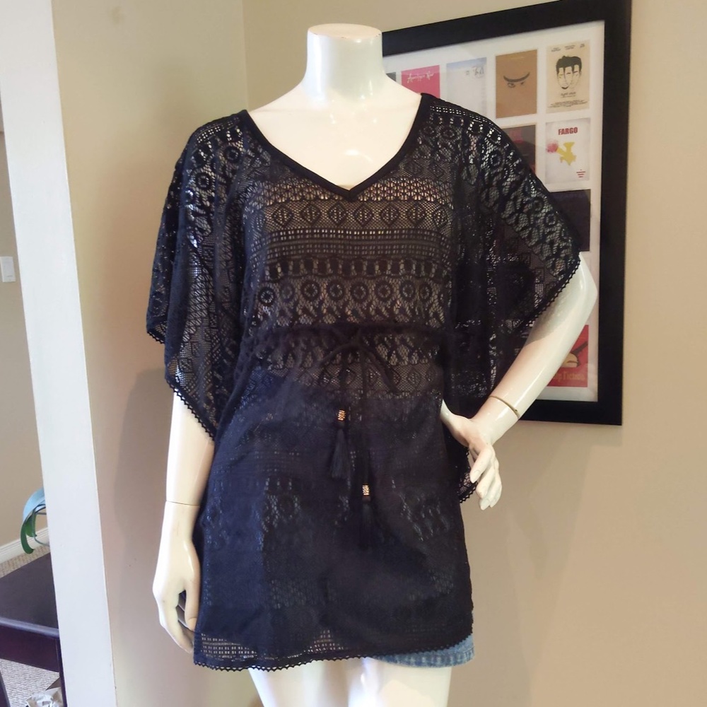 Women's Black Lace Coverup